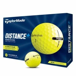 TaylorMade Distance+ Golf Balls - 1 Dozen Yellow