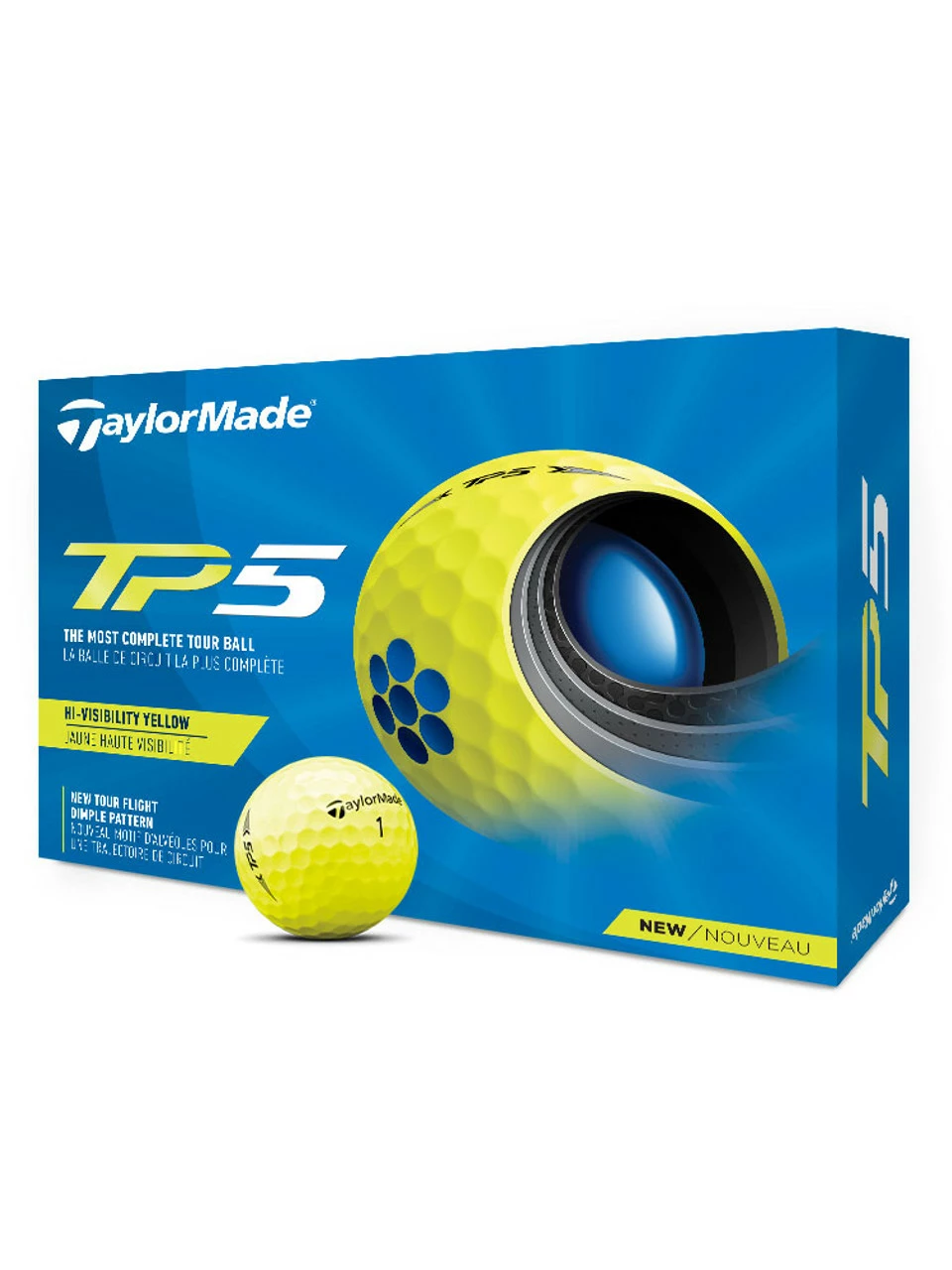 TaylorMade TP5 Golf Balls - 1 Dozen Yellow 3 TaylorMade TP5 Golf Balls - 1 Dozen Yellow