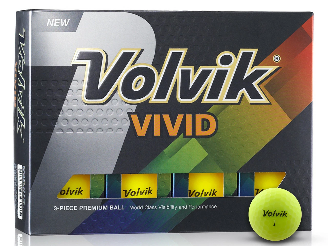 Volvik Vivid Golf Balls - 1 Dozen Yellow 3 Volvik Vivid Golf Balls - 1 Dozen Yellow
