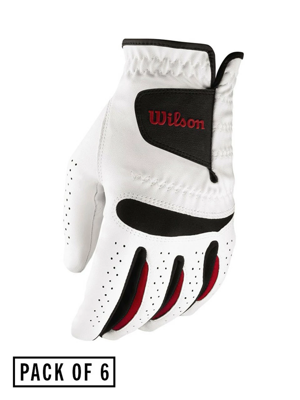 Wilson Feel Plus Golf Glove - 6 Pack White 3 Wilson Feel Plus Golf Glove - 6 Pack White