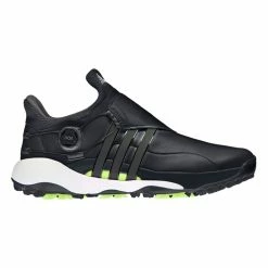 Adidas Tour360 22 BOA Golf Shoes - Core Black/Iron Met./Pulse Lime